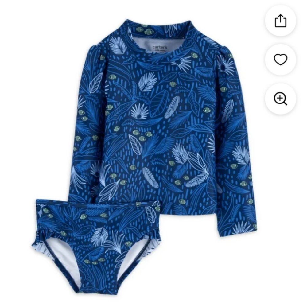 Carter's Child of Mine Toddler Girl Rash Guard Swimsuit Set